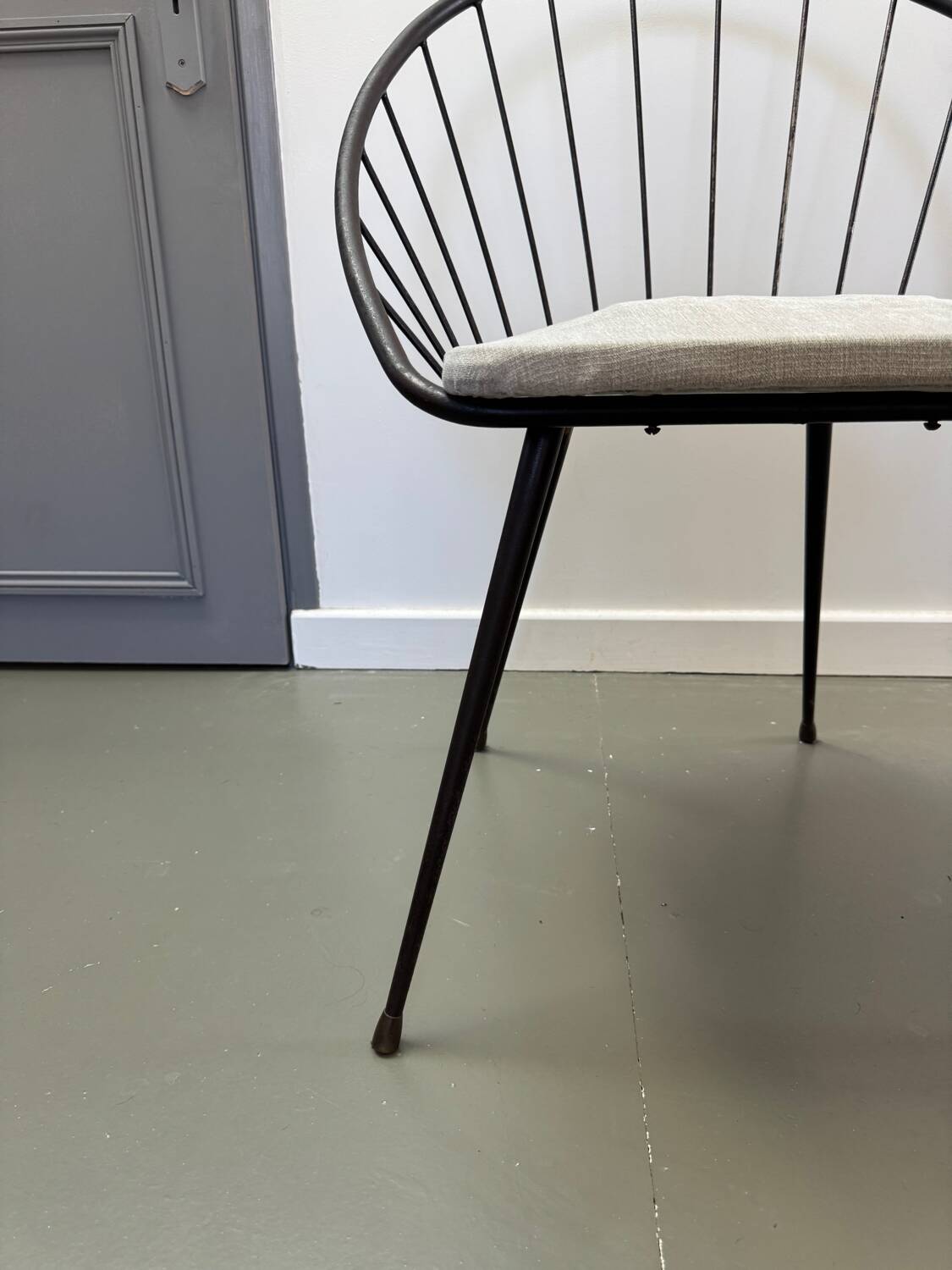 Vintage Corbeil armchair, iron, 1950s.