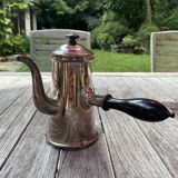 Silver chocolate pot, wooden handle and cap