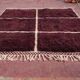 Large pure wool Berber rug in burgundy size 3/4 m