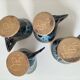 4 sculptural stoneware cups by Philippe Monroig