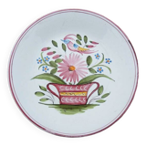 Ancienne Assiette Fleurs en Faïence Lallier Moustiers