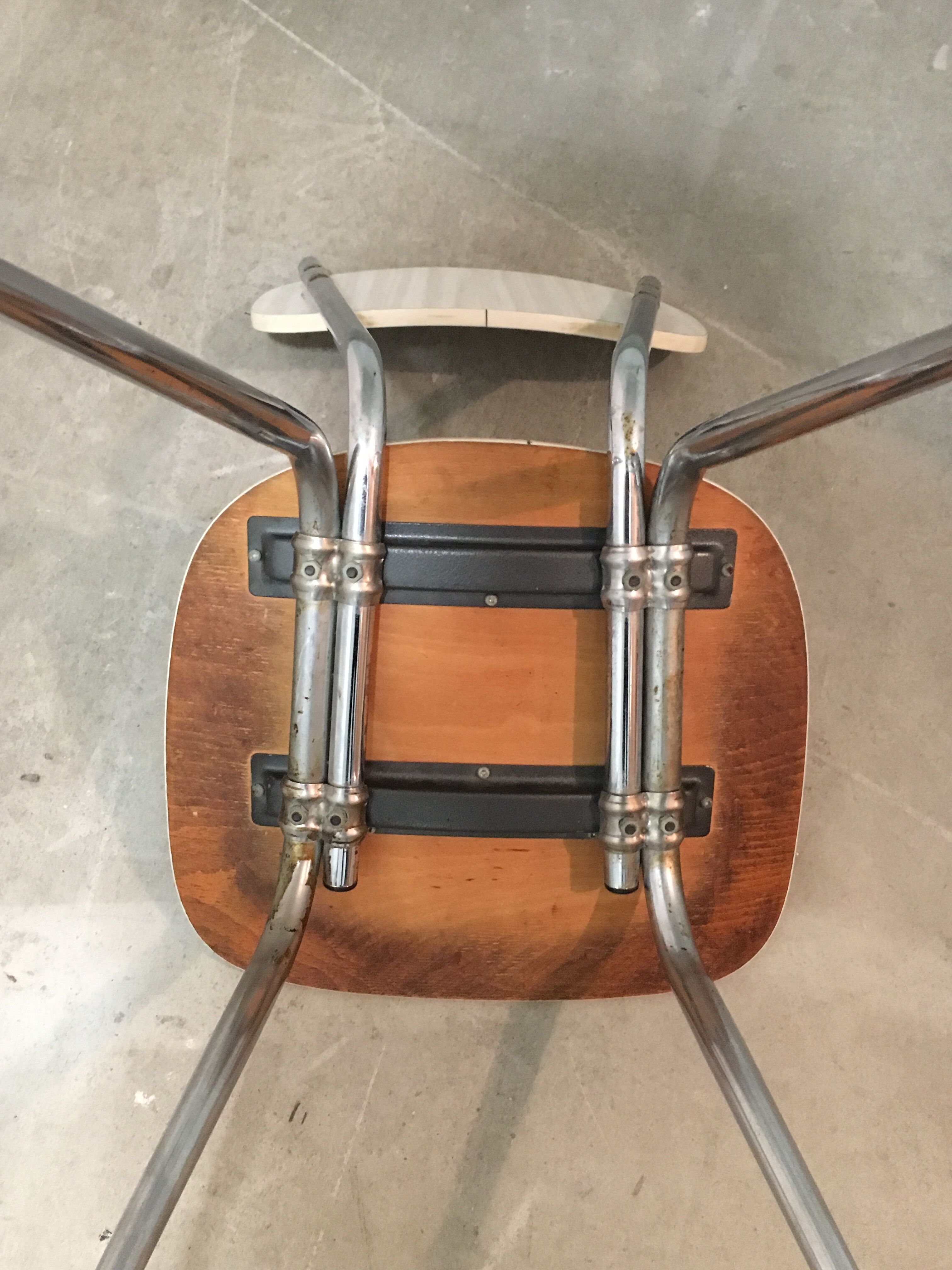 Paire de chaises formica blanc, années 60