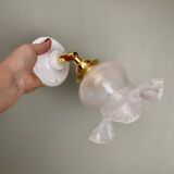 Vintage tulip wall lamp in white opaline
