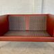 VINTAGE DANISH MID CENTURY DARK COGNAC LEATHER 2 SEATER STOUBY SOFA