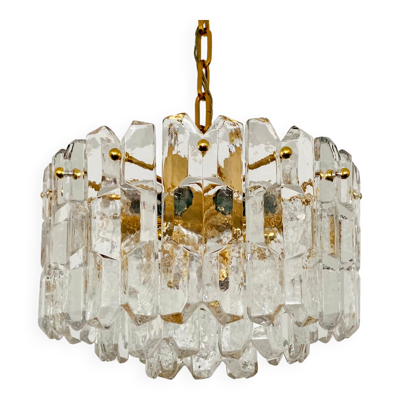 Chandelier en verre glacé Palazzo autrichien par J.T. Kalmar
