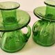 Duo de bougeoirs en verre bullé vert – Verrerie de Biot