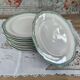 Set of 11 Longwy France earthenware dinner plates, Trianon model