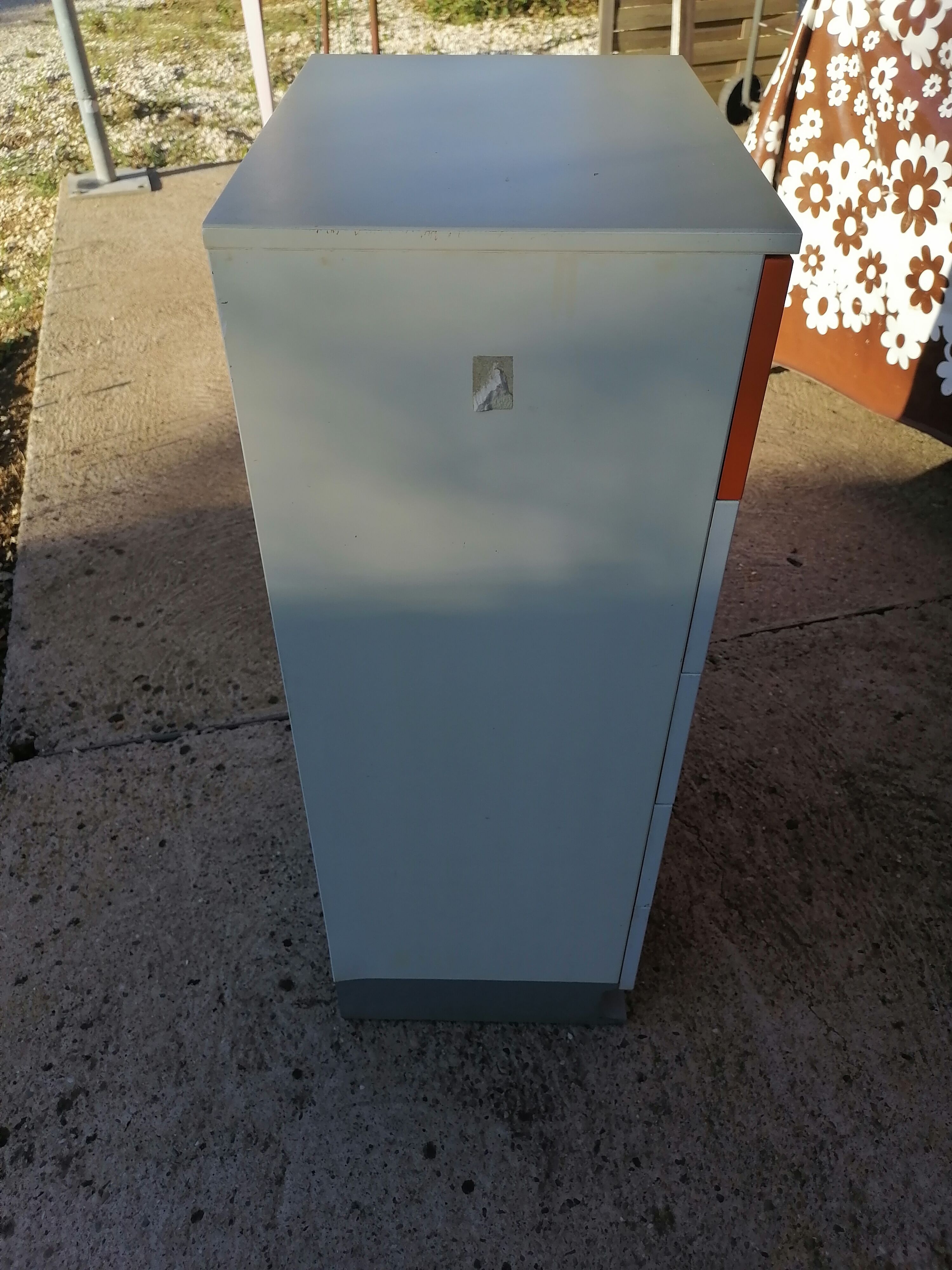 Allibert small vanity cabinet bathroom orange 1970