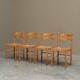 Set of 4 Mid Century beech dining chairs from the 1970s.