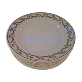 Lot of 8 Gien porcelain dessert plates