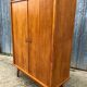 Vintage wardrobe with 2 doors and compass legs, made of oak plywood