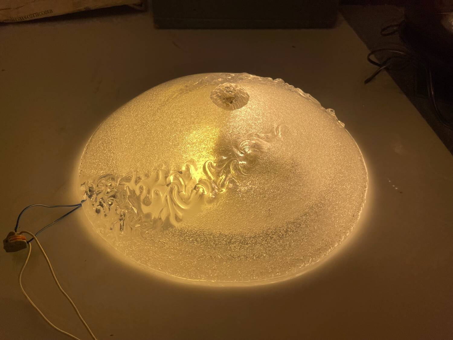 Murano Glass Flushmount Ceiling Light, Italy, 1990s