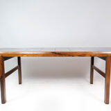 Table basse en palissandre avec carreaux bleus de design danois par Arrebo Furniture, années 1960