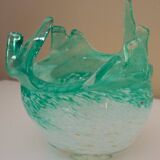 Blown glass empty pocket, thick, free-form, 80s design