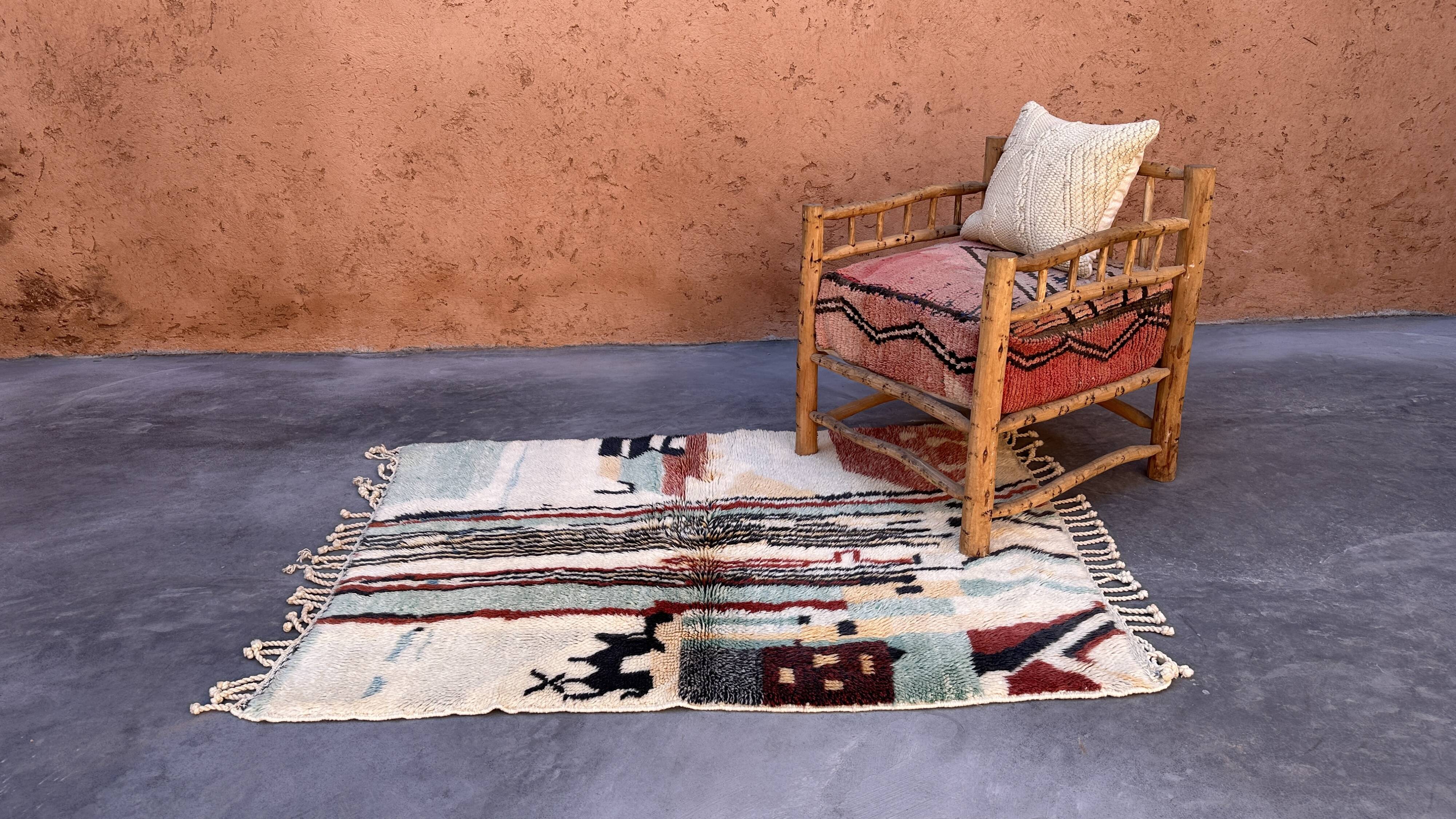 Colorful Beni M'Rirt Moroccan rug - 171 x 119 cm