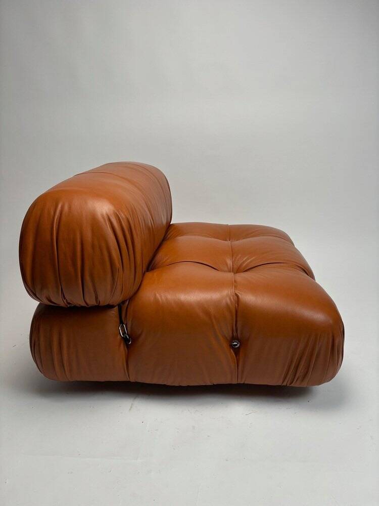 Camaleonda Lounge Sofa in Cognac Leather by Mario Bellini for B&B Italia, 1973, Set of 4