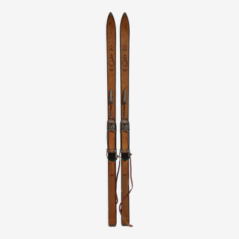 Ancienne paire de skis en bois vintage Triga Club 185 cm