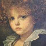 Tableau ancien portrait jeune garçon reproduction