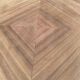 Round extendable dining table stripped in cherry wood with Louis XVI marquetry 1