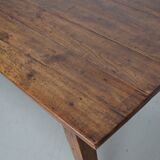 Antique Fruitwood & Oak Early 20th Century French Rustic Farmhouse Dining Table
