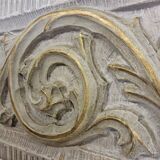 Neoclassical plaster fireplace with caryatids (nude women)