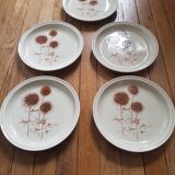 Set of 5 Sarreguemines dessert plates