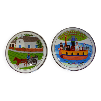 set of 2 Villeroy and Boch boxes naive decoration Noah's Ark 220572