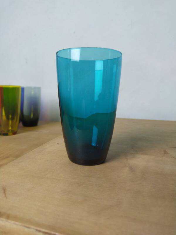 Seven glasses Harlequin for orangeade.