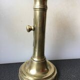 Brass candle holder with push button