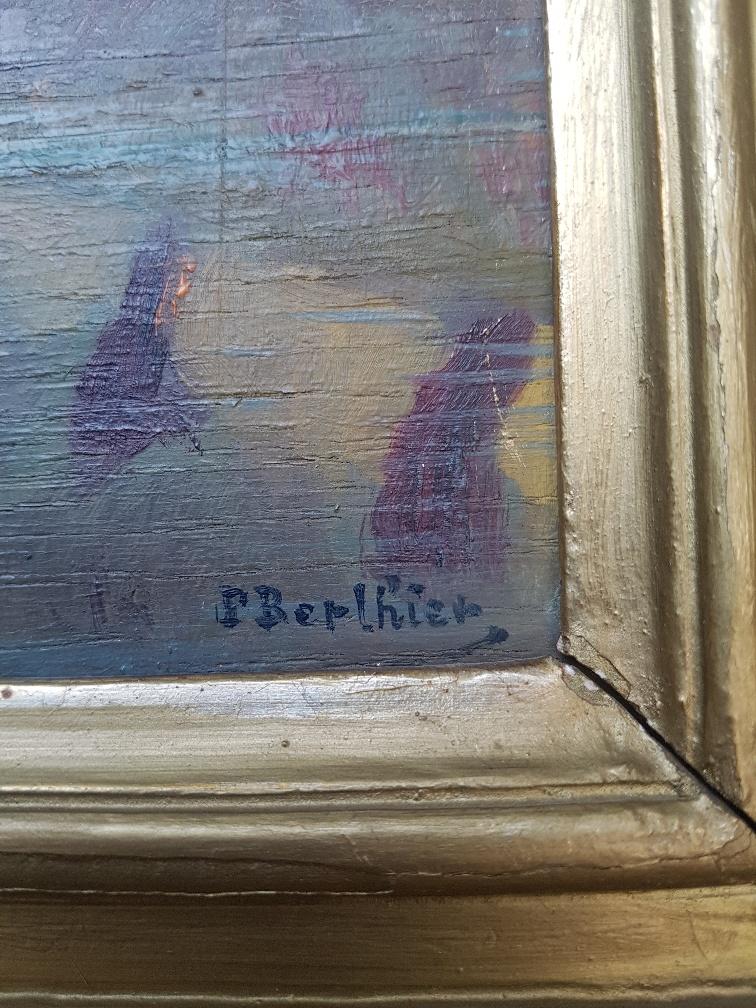 Landscape by Paul Berthier, oil on panel