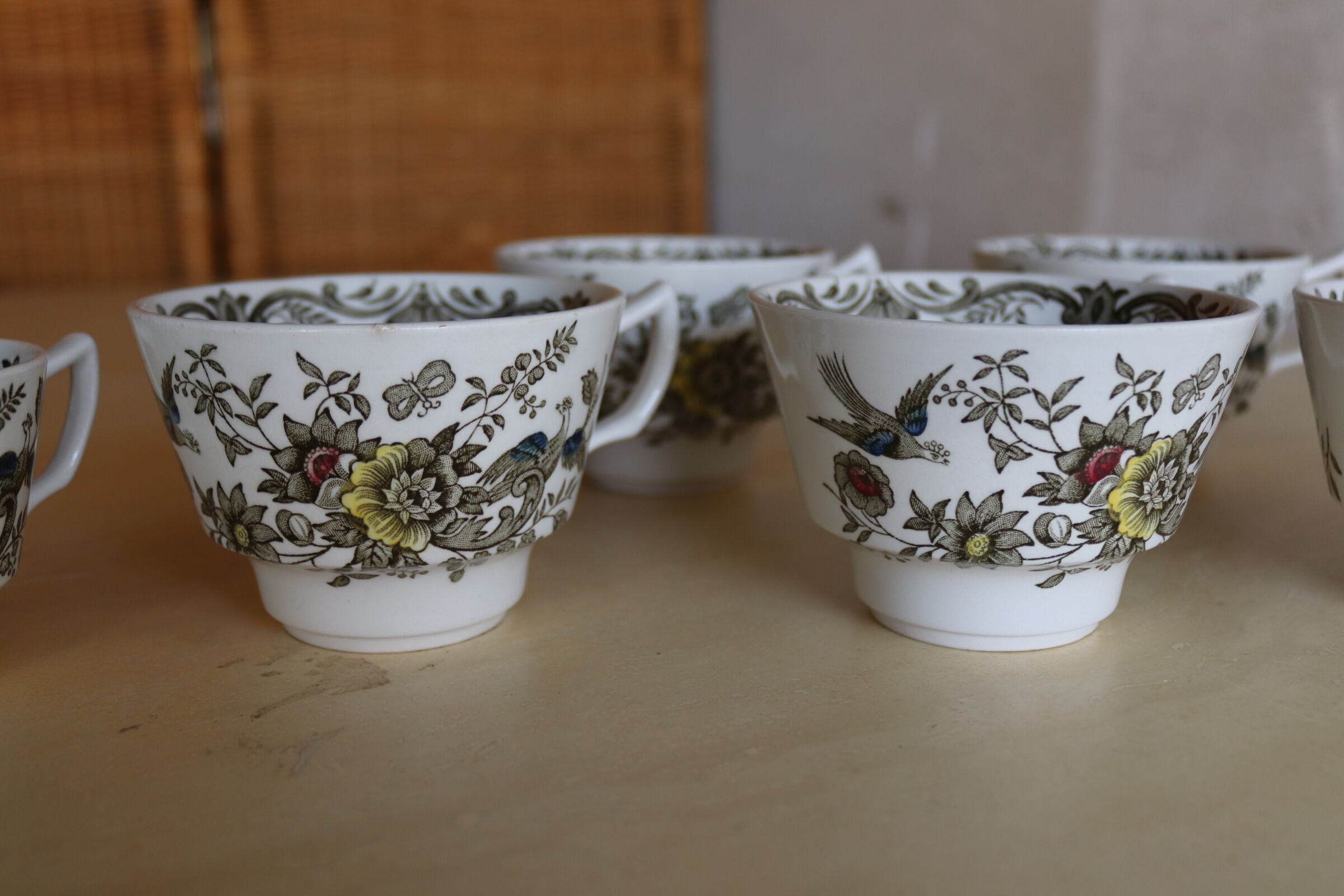 7 coffee cups Ridgway Stafordshire "Windsor"