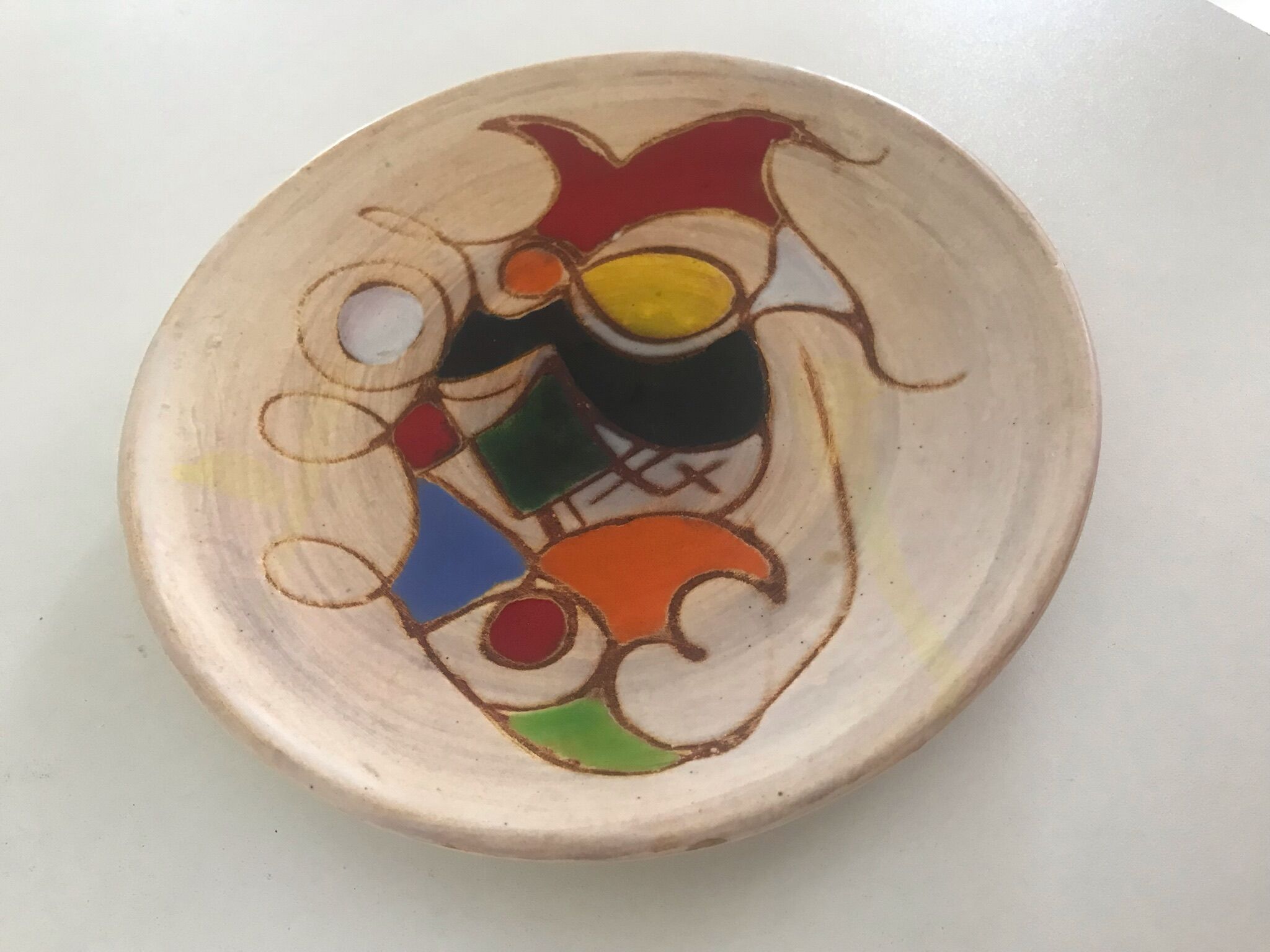 Empty plate ceramic pockets vallauris Annees 60