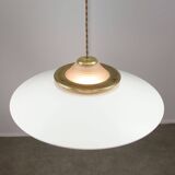 Lampe à suspension en laiton et métal vintage italienne, années 1970