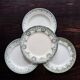 Mismatched vintage ironstone dinner plates - Green decor