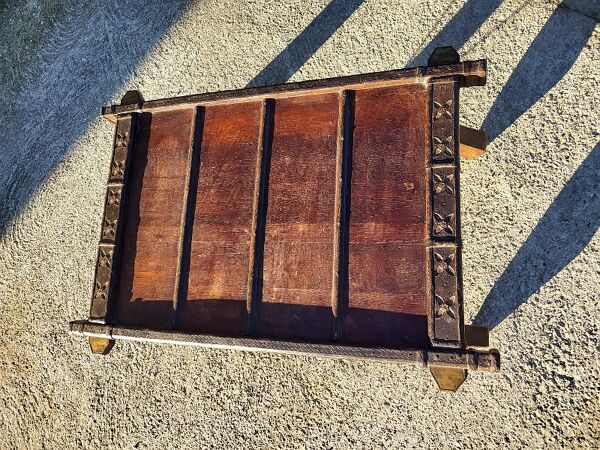 Table basse en bois métal et cuivre