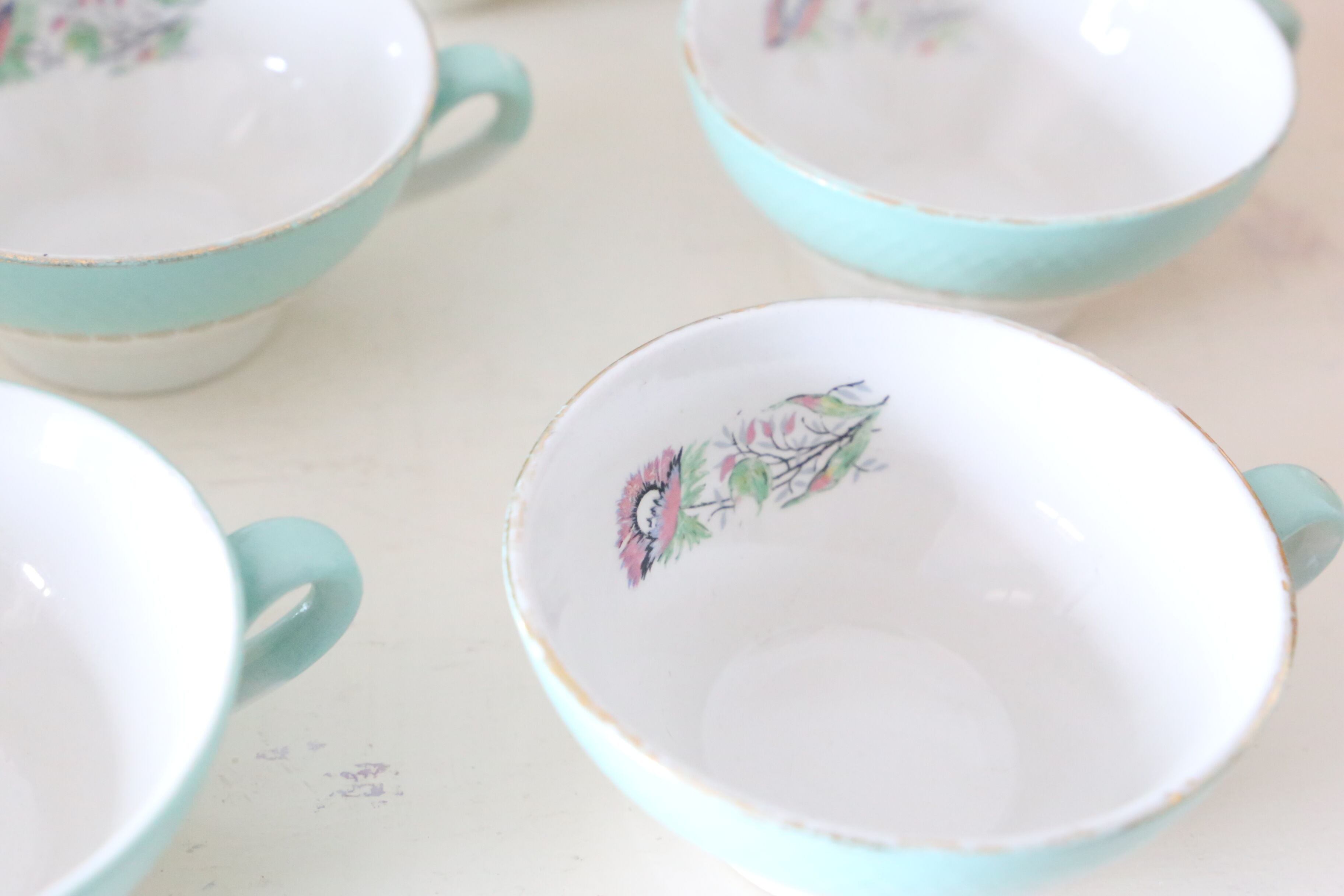 Coffee service, coffee maker, sugar maker, 6 cups and under cups, Moulin des Loups