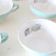 Coffee service, coffee maker, sugar maker, 6 cups and under cups, Moulin des Loups