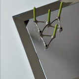 Chrome metal and smoked glass coffee table, 1970.