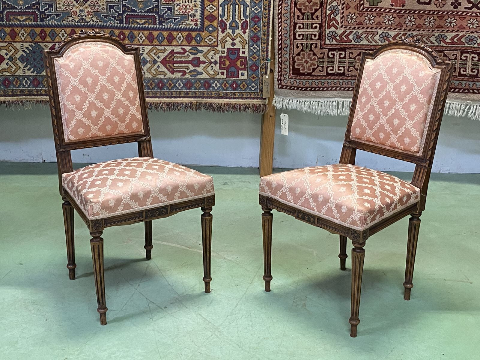 Pair of Louis XVI chairs early 20th in ground beech
