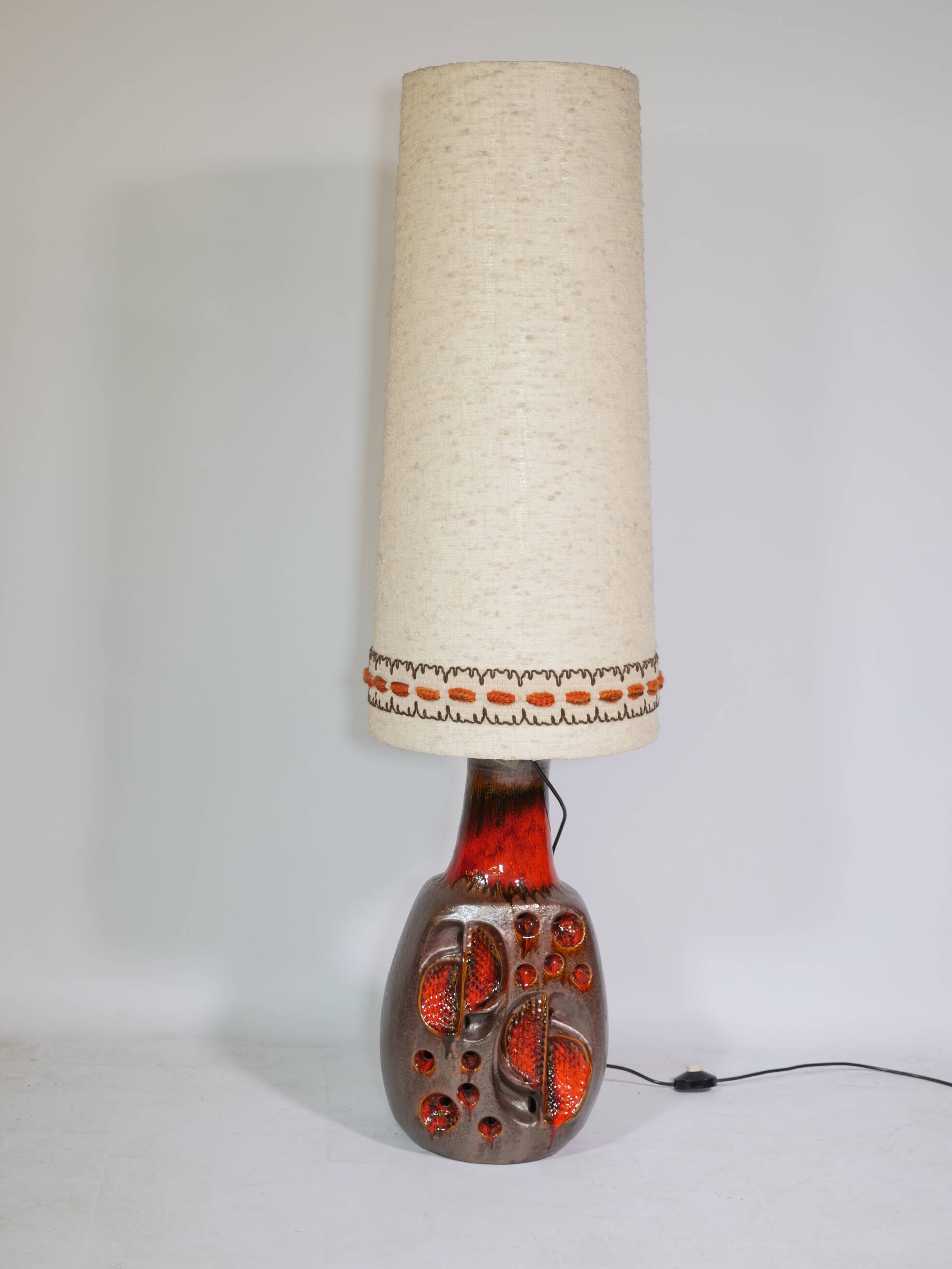 German Fat Lava ceramic floor lamp by Hülstadt Leuchten, 1960s
