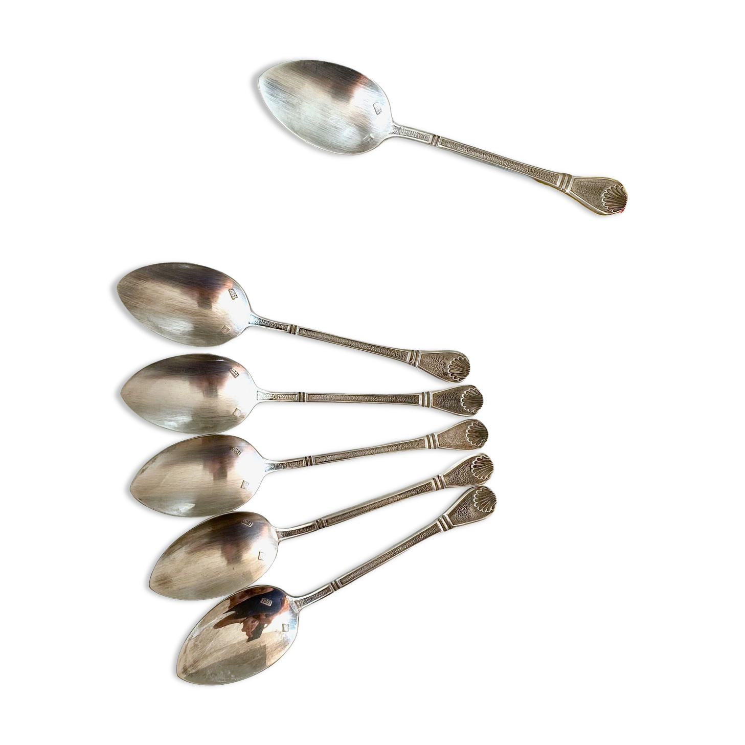 6 Mocha spoons France, small spoons, espresso spoons