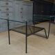 Vintage coffee table in metal and glass 1960 with 2 trays