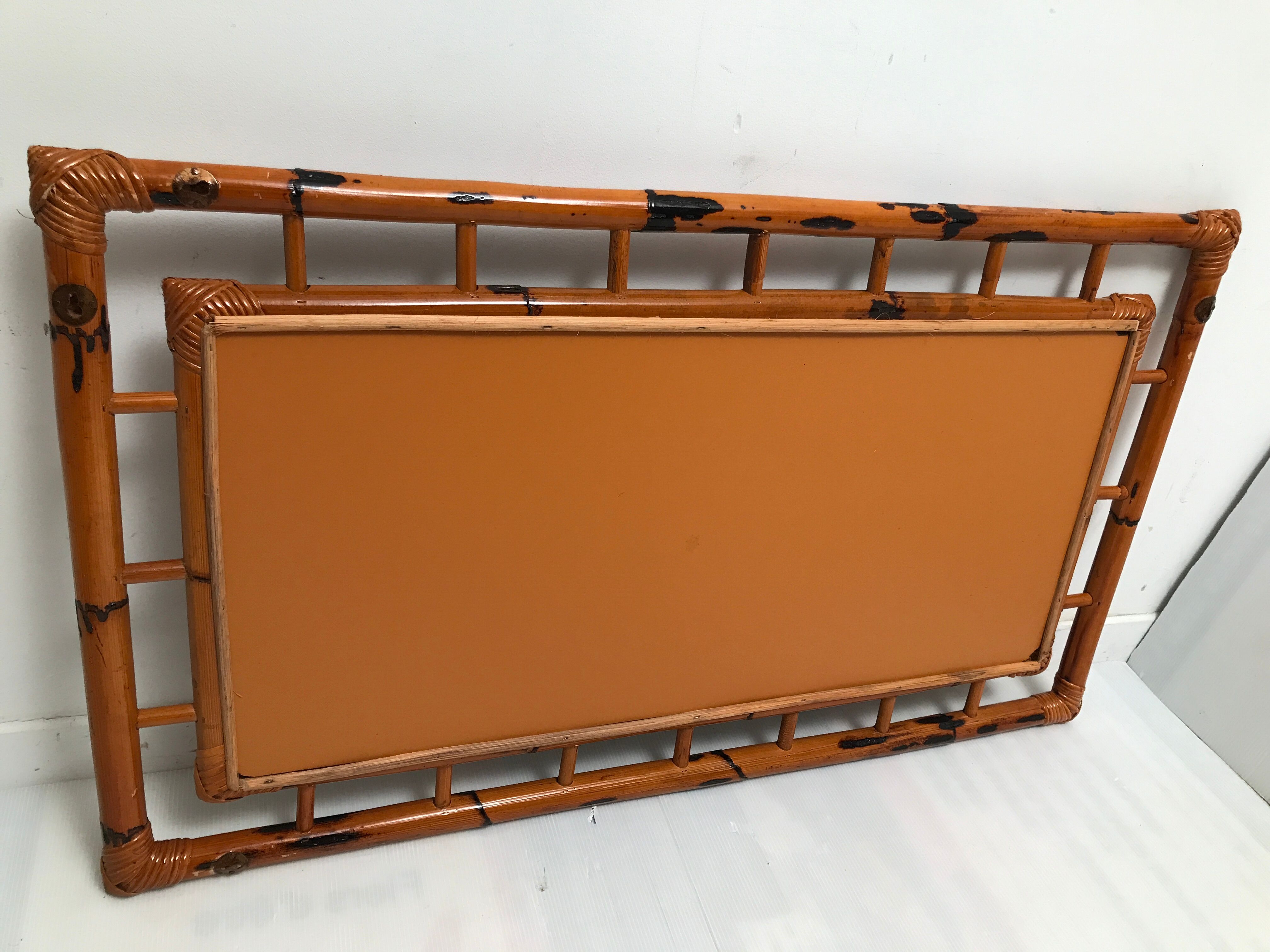 Vintage bamboo mirror