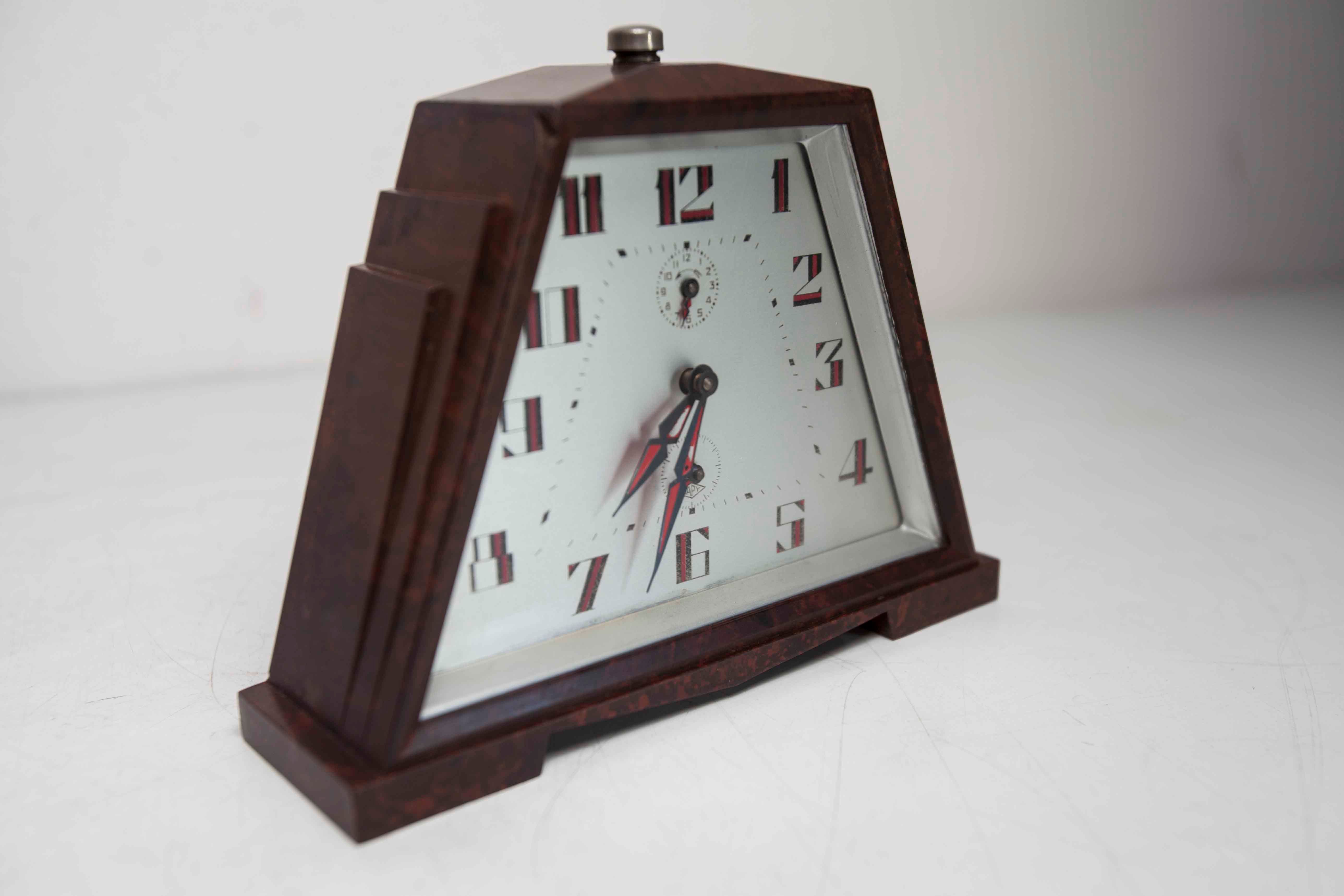 Alarm clock Mechanical clock Japy 1930 bakelite
