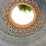 Rattan sun mirror diameter 44 cm