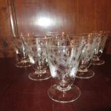 6 art deco wine glasses