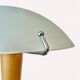 Chrome and wood mushroom lamp