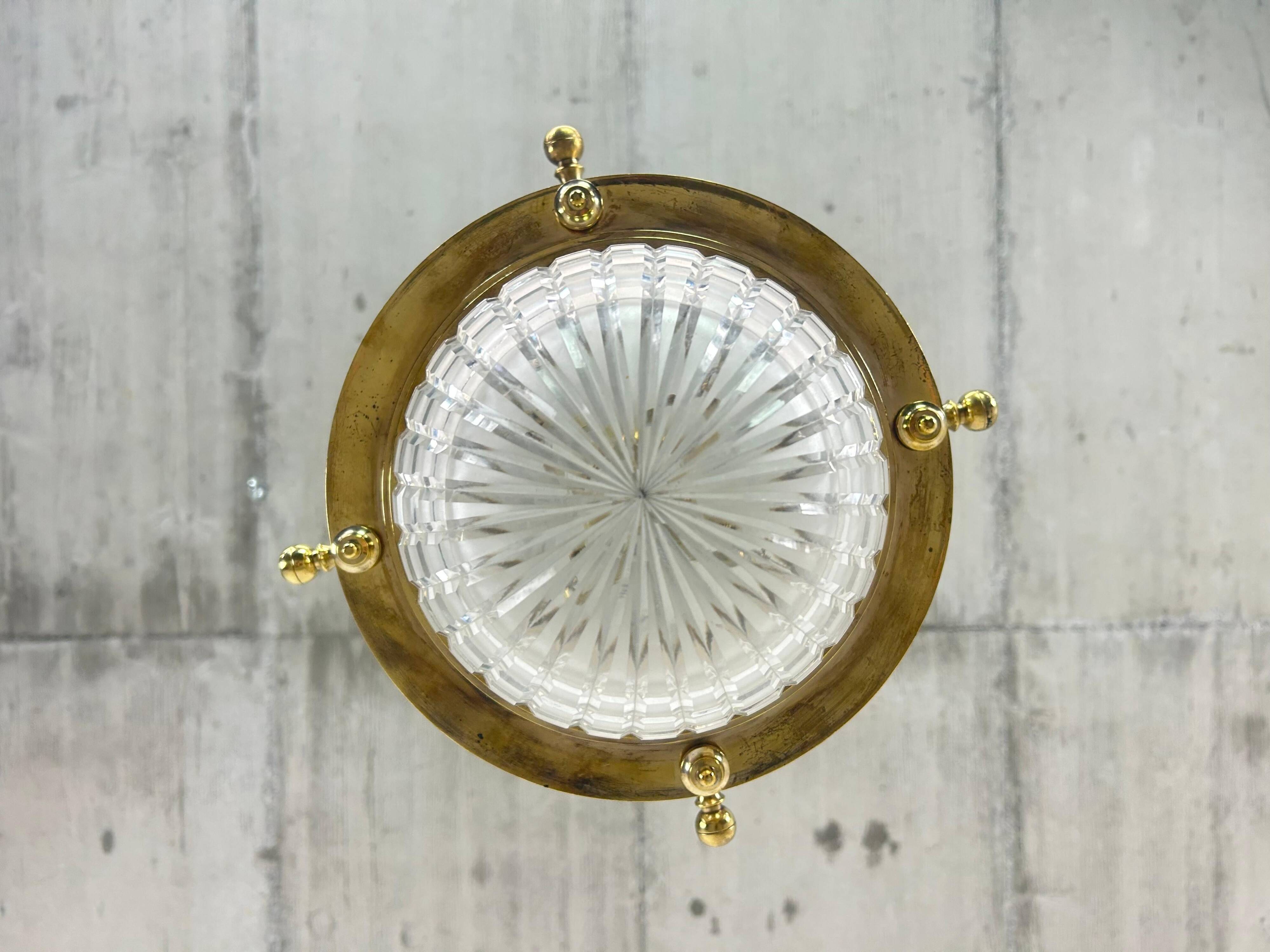 Viennese Secession Suspension in Brass attributed to Kolo Moser & Jutta Sika