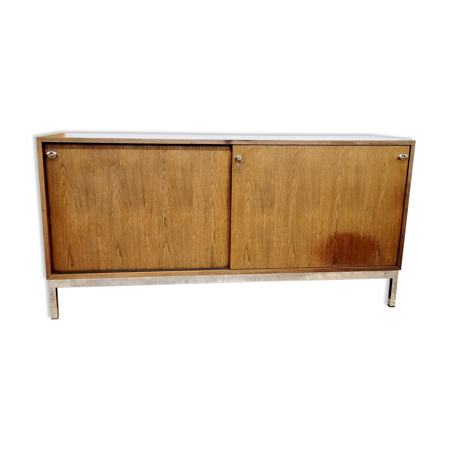 Meuble enfilade bois métal chromé