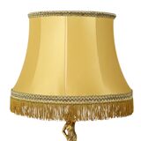 Vintage Table Lamp Female Figure Brass and Onyx Marble